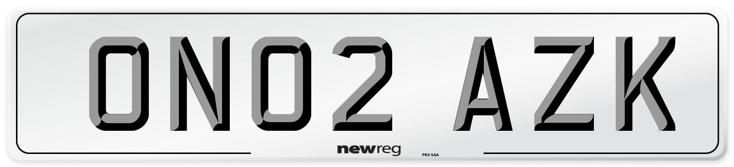 ON02 AZK Number Plate from New Reg